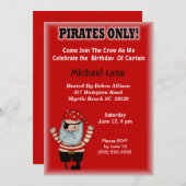 Enfants Pirate Invitation Anniversaire (Devant / Derrière)