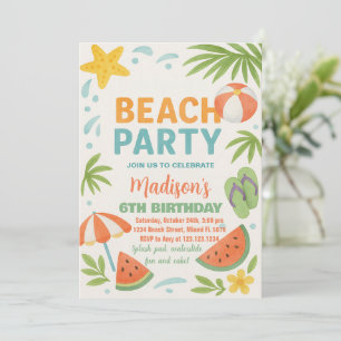 Enfants Plage Anniversaire Invitation & Décor