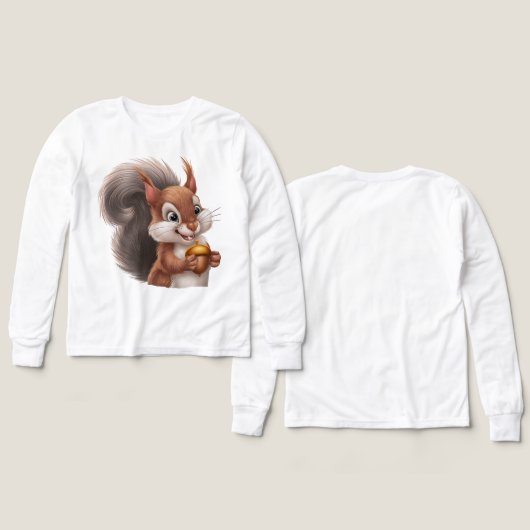 🐿️ Enfants Pull - Doux Écureuil (Motif Recto et Verso)