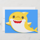 Enfants requin jaune Anniversaire Photo Invitation (Dos)