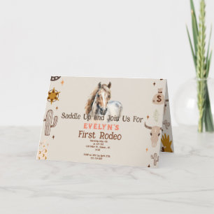 Enfants Rodeo Cowboy Rustique Western Invitation
