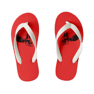 Enfants Sandales de tongs crâne enfant, Rouge