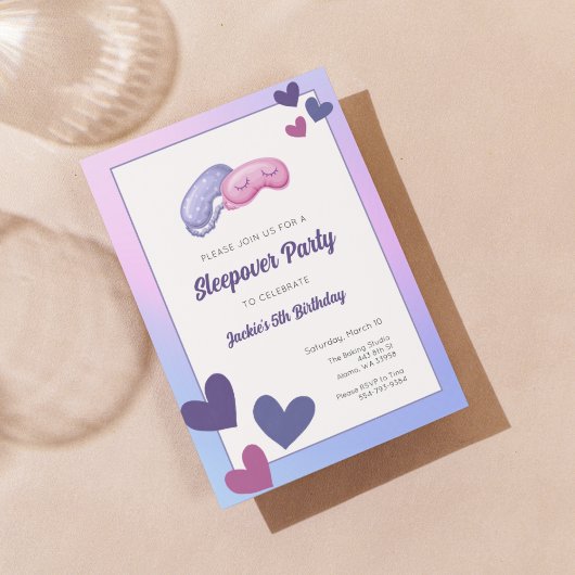 Enfants Sleepover Anniversaire Fête Invitation