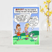 Enfants sobres et carte d'anniversaire chien délir (Fleur jaune)