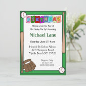 Enfants Softball Anniversaire Invitation (Debout devant)