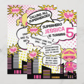 Enfants Superhero Anniversaire Fête Invitation Fil (Devant / Derrière)