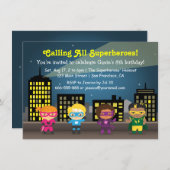Enfants Superhero Anniversaire Fête Invitations (Devant / Derrière)