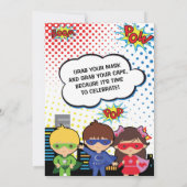 Enfants Superhero fête d'anniversaire Invitation g (Dos)