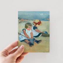 Enfants sur la plage | Carte postale Mary Cassatt