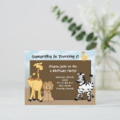 Enfants sur mesure Invitation B-Day, animaux de la (Debout devant)