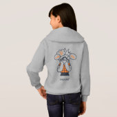 Enfants - Sweat à capuche gris pour filles (Dos entier)
