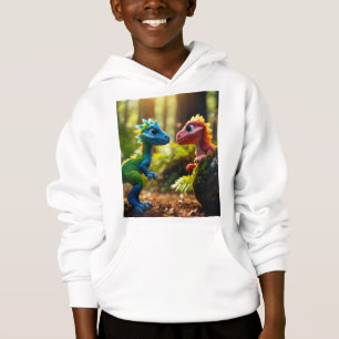 Enfants sweat - shirt à capuche avec photo de dino