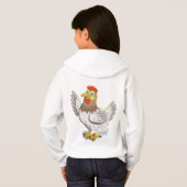 Enfants Sweat - shirt à capuche avec un Hen et un  (Dos entier)