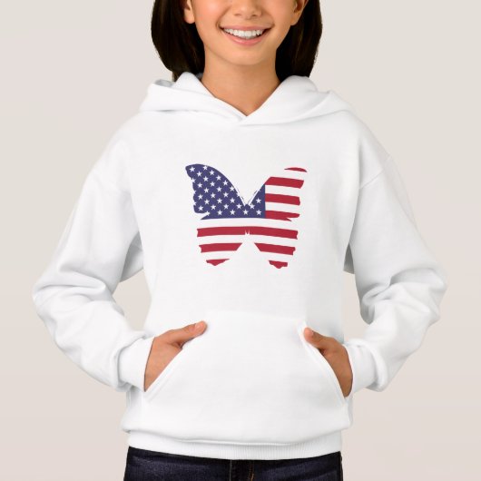 Enfants Sweat - shirt à capuche patriotique-papill (Devant)