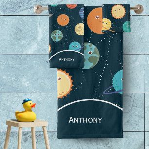 Enfants Système solaire Planètes Motif Bain Salle 