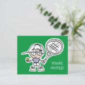 Enfants tennis Anniversaire fête invitation cartes (Debout devant)