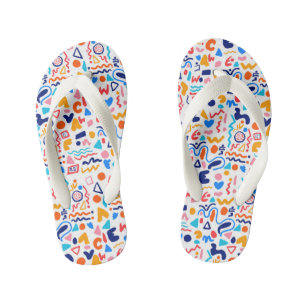 Enfants 🌈 Tongs à motif doodle coloré