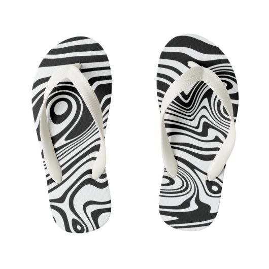 Enfants Tongs Noir et Blanc (Semelle)