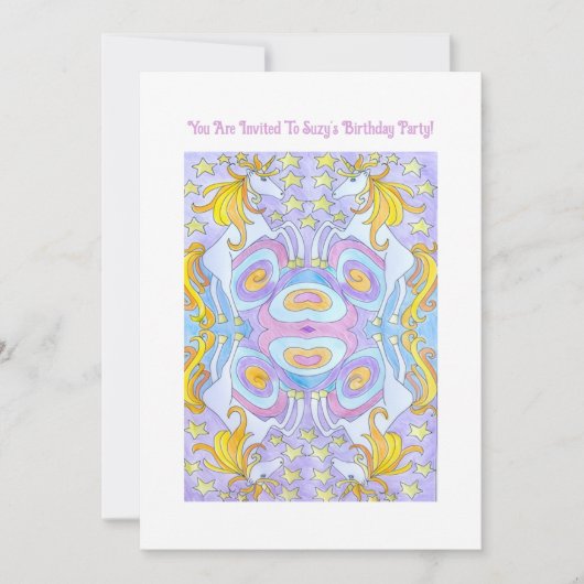 Enfants Unicorn Anniversaire Invitation (Devant)
