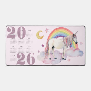 Enfants Unicorn Rainbow Moon Stars Année Calendrie