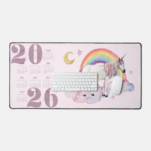 Enfants Unicorn Rainbow Moon Stars Année Calendrie (Clavier et souris)