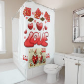 Enfants valentines vintages douche rideau (En situation)