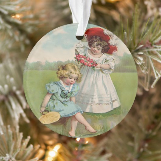 Enfants victoriens Vintage Été Filles Jardin (Arbre)