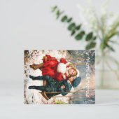 Enfants victoriens vintages sur carte postale (Debout devant)