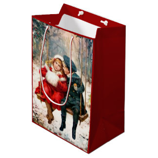 Enfants victoriens vintages sur le sac de cadeau