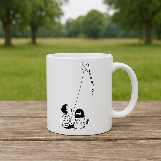 Enfants Volant Une Mug De Cerf-volant