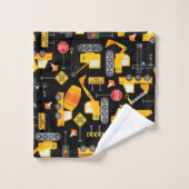 Enfants Watercolor Construction Véhicules Motif (Gant de toilette)