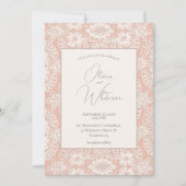 Enfiler des invitations de mariage de dentelle rus (Devant)
