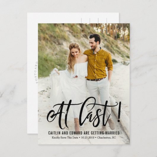 Enfin Carte de Mariage Enregistrer la Date Carte P (Devant / Derrière)