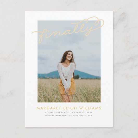 Enfin carte postale de faire-part d'obtention du (Devant)