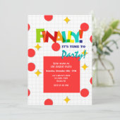 Enfin c'est l'heure de faire la fête Invitation (Debout devant)