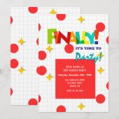 Enfin c'est l'heure d'en faire la fête Invitation (Devant / Derrière)