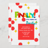 Enfin c'est temps de faire la fête Invitation (Devant / Derrière)