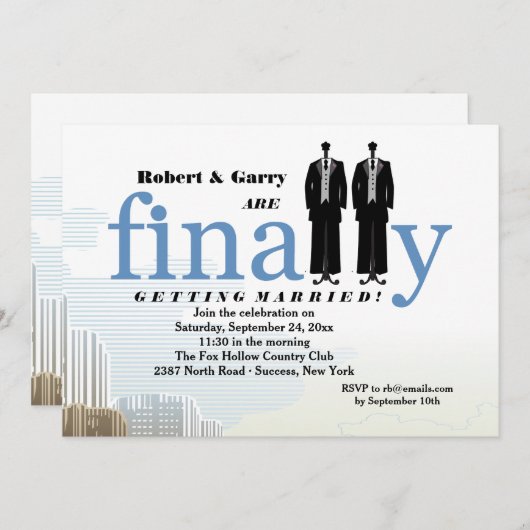 Enfin deux faire-part de mariage de smokings (Devant / Derrière)