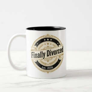 Enfin divorcé Estimé 2025 Mug Badge Vintage