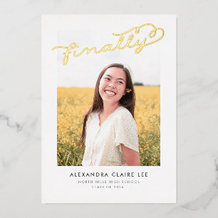 Enfin Faire-part de graduation Gold Foil