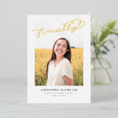 Enfin Faire-part de graduation Gold Foil (Debout devant)