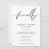 Enfin Fiançailles Mariage Faire-part et Invitation (Devant)