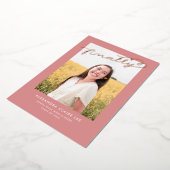 Enfin Gold Foil sur la Faire-part Rose de diplôme (Rotation)