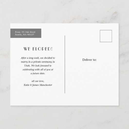 Enfin, M. + Mme Faire-part Mariage (Dos)