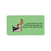 Enfin Mariage Couple Drôle Étiquettes de adresse (Devant)