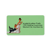 Enfin Mariage Couple Funny Brown Étiquette (Devant)