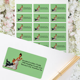 Enfin Mariage Couple Funny Brown Étiquette