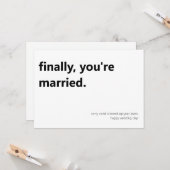 Enfin, vous êtes marié jour de mariage carte plat (Devant/Arrière en situation)