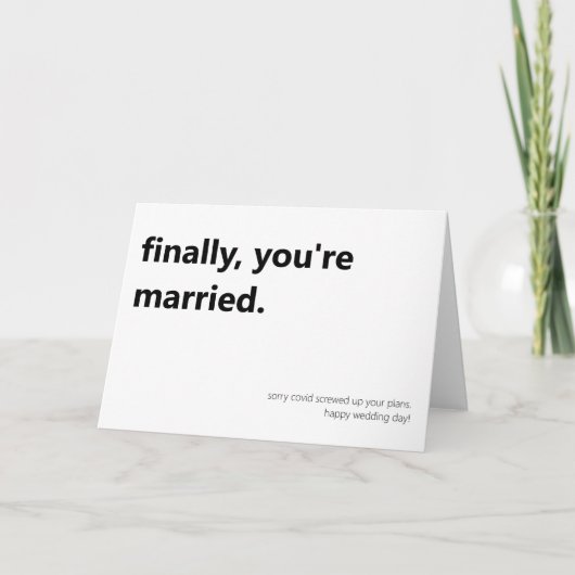 Enfin vous êtes marié mariage jour plié carte (Devant)