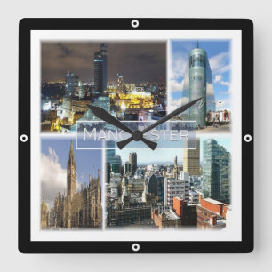 ENG023 MANCHESTER, Engeland, Europa, Vierkante Klok